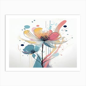 Abstract Flowers 1 Art Print