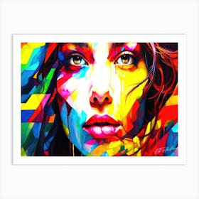 Cubist Beauty - Colorful Woman Art Print