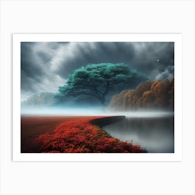 Misty Landscape Art Print