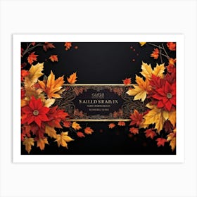 An Exuberant Autumn Sale Banner Adorned With Intricate Designs Revealing An Exciting Juxtaposition 2 Art Print