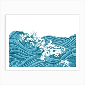 Asian Sea Waves Art Print