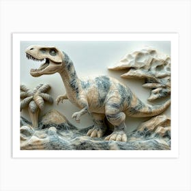 3d Dinosaur Made In Stone 2 Art Print