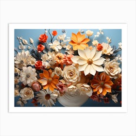 Floral Waltz Bouquets And Wildflowers Art Print