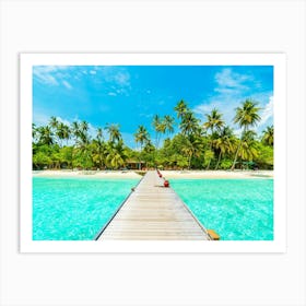 Maldives. Wooden bridge. Tropical. #4 Art Print