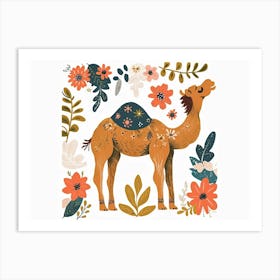 Little Floral Camel 1 Art Print