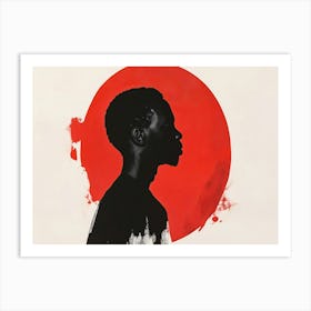 Silhouette Of A Black Man Art Print