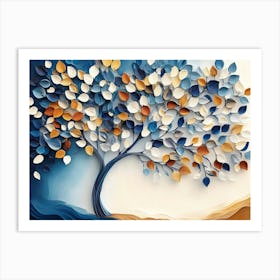 Colorful Tree With Leaves On Hanging Branches 15 Art Print