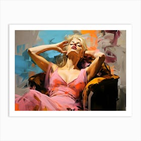 Sexy Woman In Pink 2 Art Print