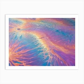 Abstract Painting Of Pastel Hues Flowing And Creating Two Round Shapes In An Ocean Wave Effect Art Print