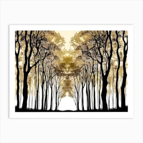 Golden Trees In The Forest 1 Art Print