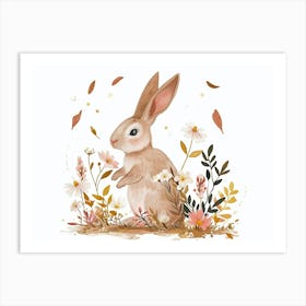 Little Floral Rabbit 3 Art Print