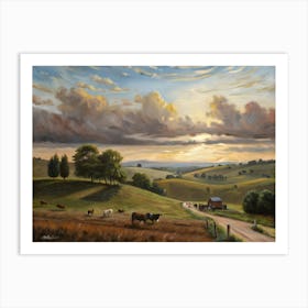 Sunset In The Country Art Print