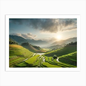 Sunrise over the Green Valley Art Print