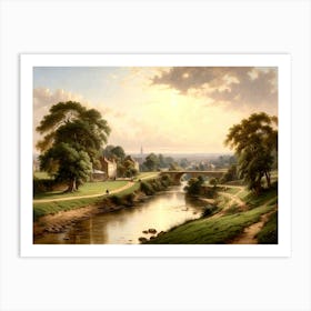 Village By The River Art Print