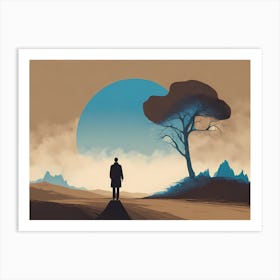 Man Walking Vast, Man vector Art Print