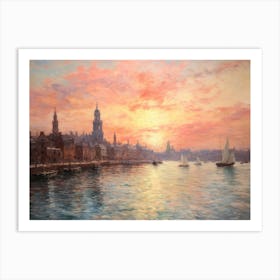 Sunset and River Art Print