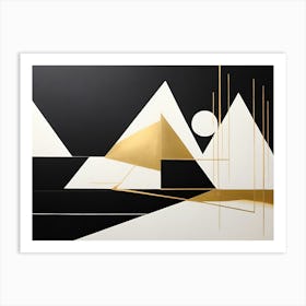 Gold And Black Paintings Art Print 1 Art Print