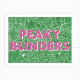 Peaky Blinders Birmingham Green Map Art Print