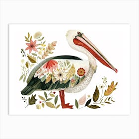 Little Floral Pelican 2 Art Print