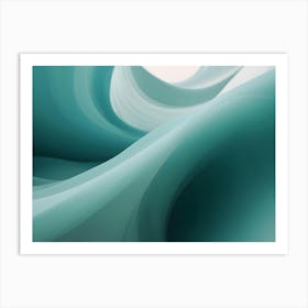 Abstract Image Of Swirling, Fluid Colors In Shades Of Teal And Blue Art Print