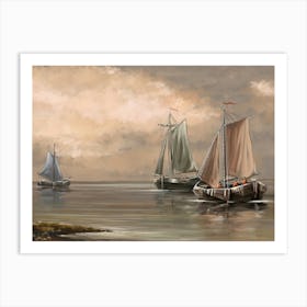 Sailboats On The Water Art Print