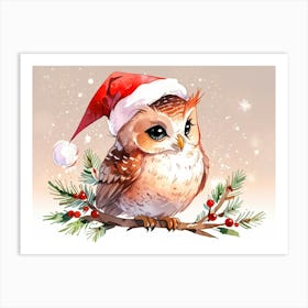 Christmas Owl 1 Art Print