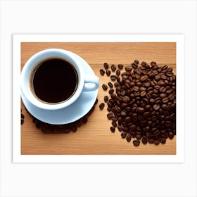 Coffee And Coffee Beans 1 Art Print