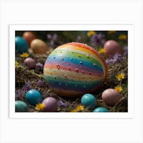 Rainbow Easter Eggs Art Print