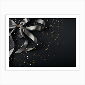Silver Ribbon With Confetti Art Print