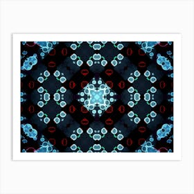 Modern Abstraction Pattern Blue Balls Art Print