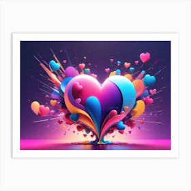 Colorful Heart Creative Art Print 49 Art Print