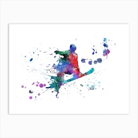 Snowboarder Watercolor Art Print