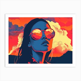 Girl In Sunglasses Art Print