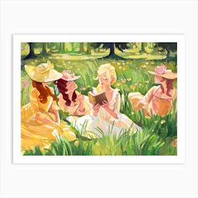 Gouache Illustration Reading Time Art Print