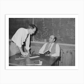 Principal Of School Talking To Teacher, Lake Dick Project, Arkansas By Russell Lee Art Print