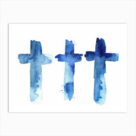 Watercolor Cross Painting Art Print