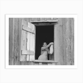 Wife Of Fsa (Farm Security Administration) Client Near Morganza, Louisiana Removing Bag Of Food From Art Print