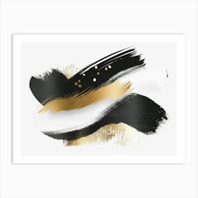 Gold And Black Abstract Painting 97 Art Print