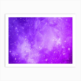 Violet Blue Galaxy Space Background Art Print