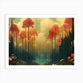 Decorative Tree Landscape 1 Art Print