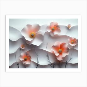 3d marble Flowers 1 Art Print