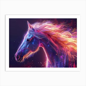 Horse With Flames Art Print