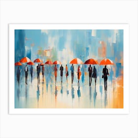 People With Umbrellas Art Print