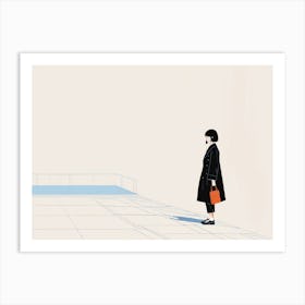 Woman In A Coat Art Print