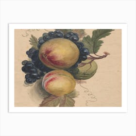 Peaches And Grapes 1 Art Print