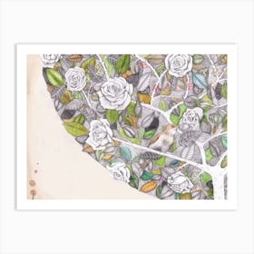 White Rose Tree Art Print