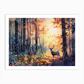 Deer In The Woods 3 Art Print