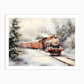 Christmas Train 1 Art Print