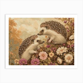 Floral Animal Illustration Hedgehog 5 Art Print