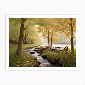 Stream In The Woods Art Print